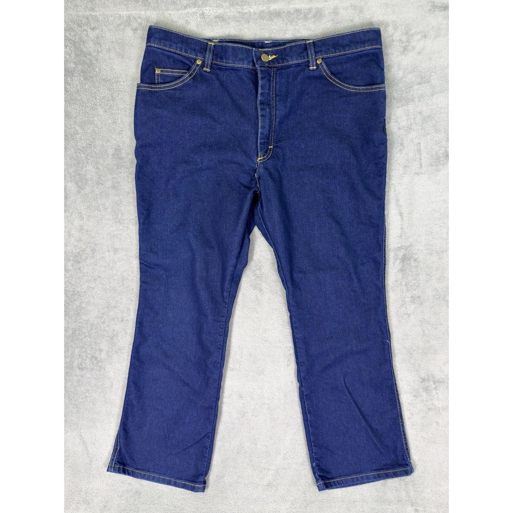 Rider Denim Jeans Mens 40x32** Blue Dark Wash Denim Relaxed Straight Made In USA